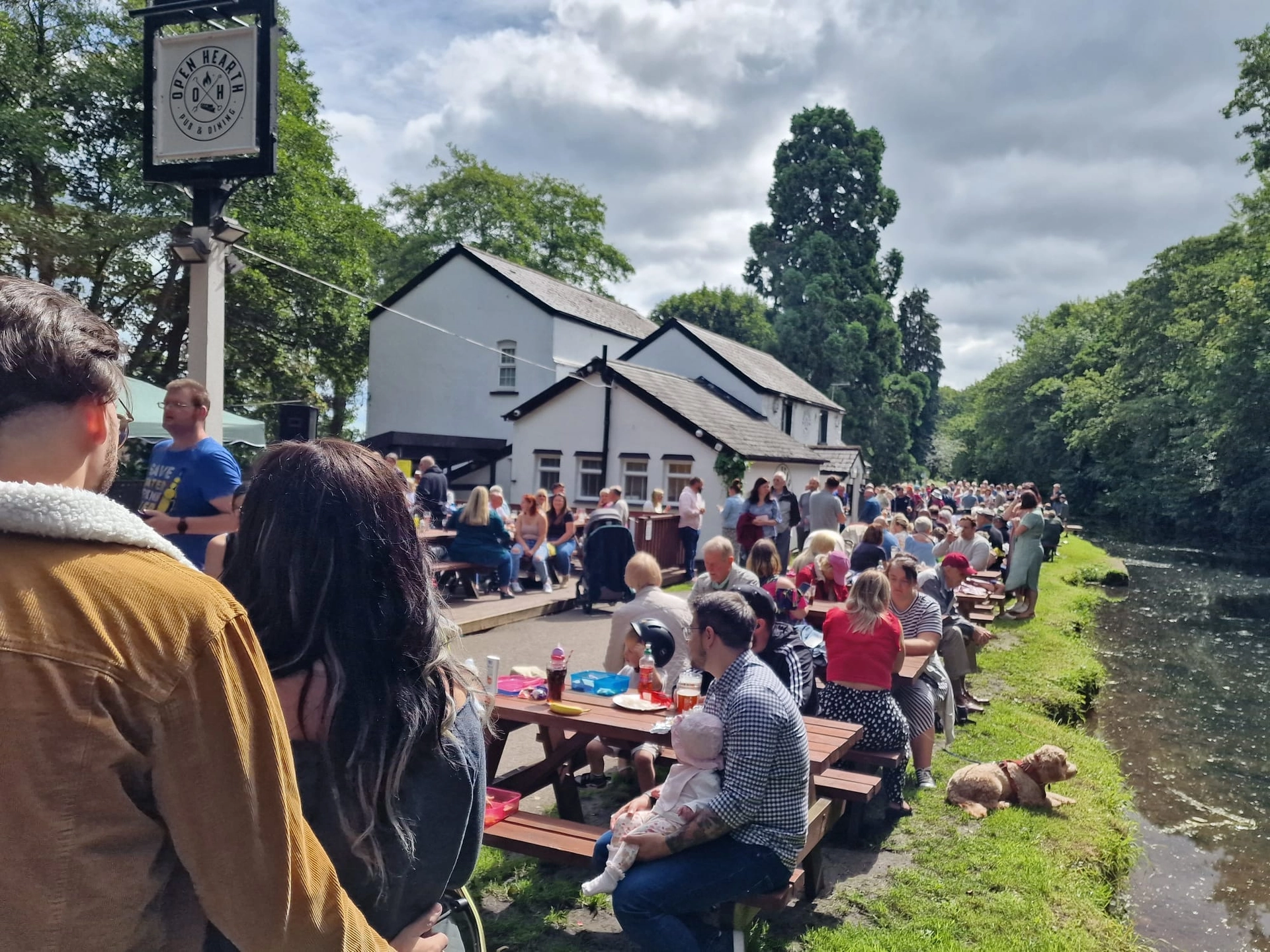 Crowd enjoying live music and evening atmosphere